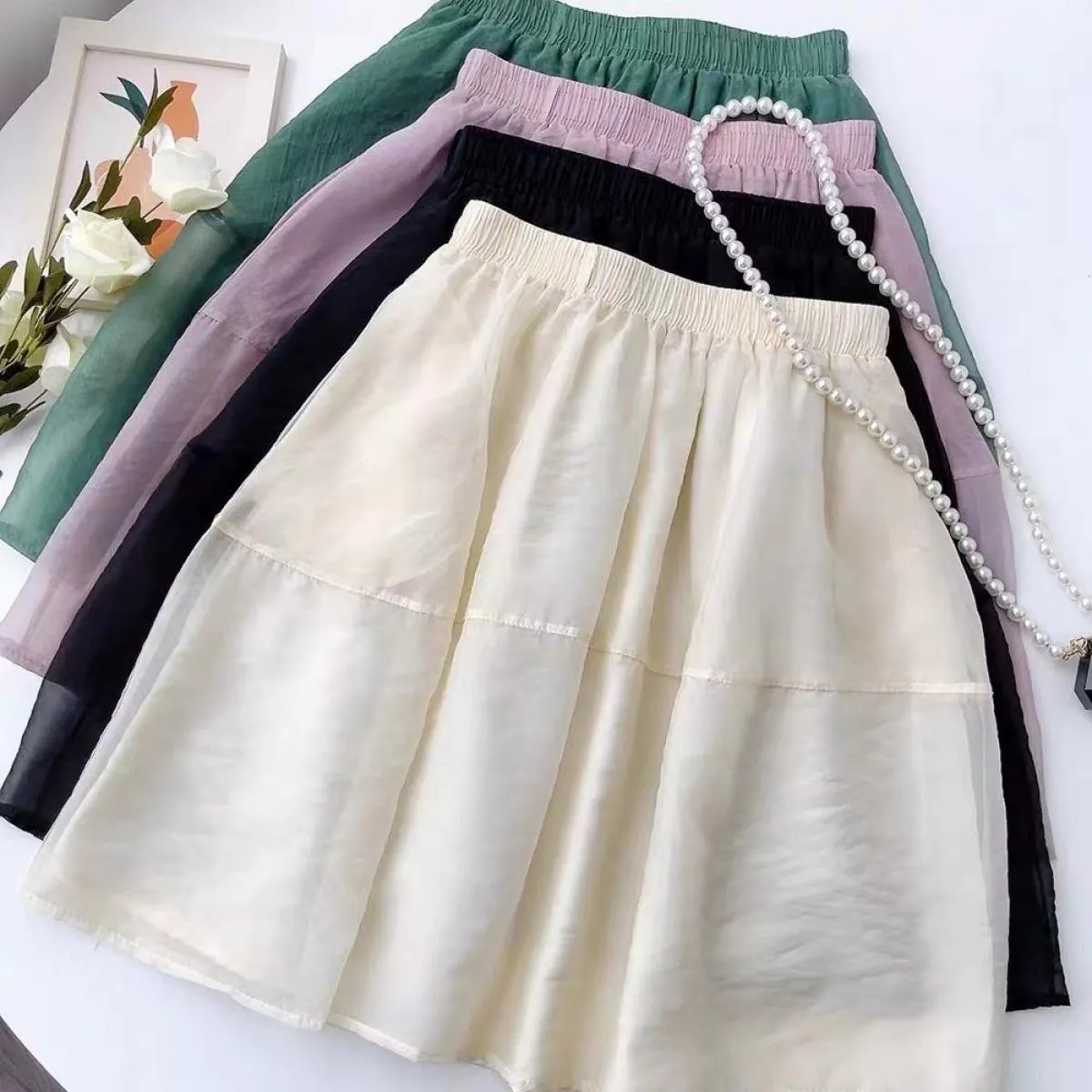 5 colori Mesh Gonne Donne Dolci Studentesse Vestiti  Elastico in vita Vendita calda Summer Holiday Party Faldas Mujer Stylis