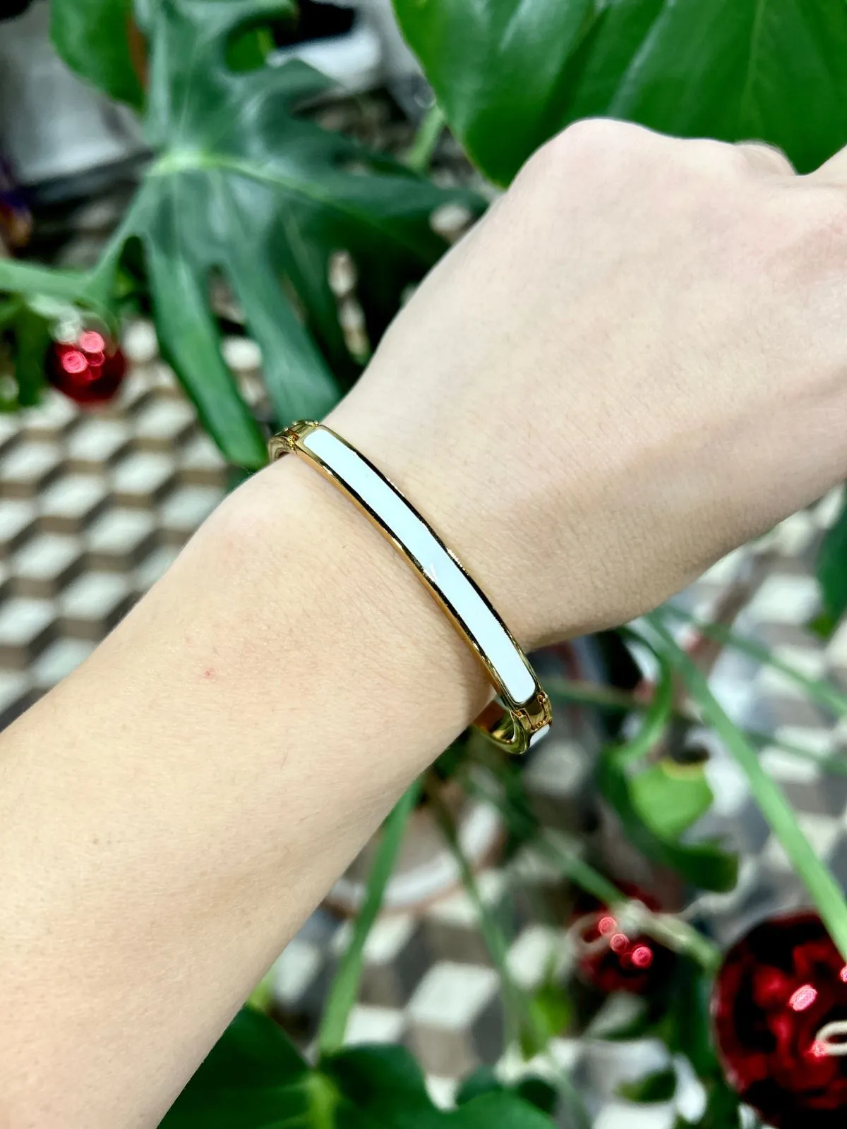 Bracciale sottile con cerniera bianco