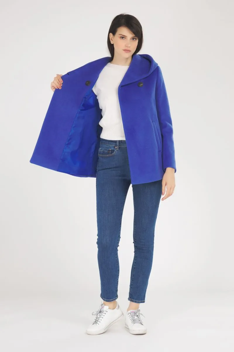 Cappotto Donna Blu Cobalto