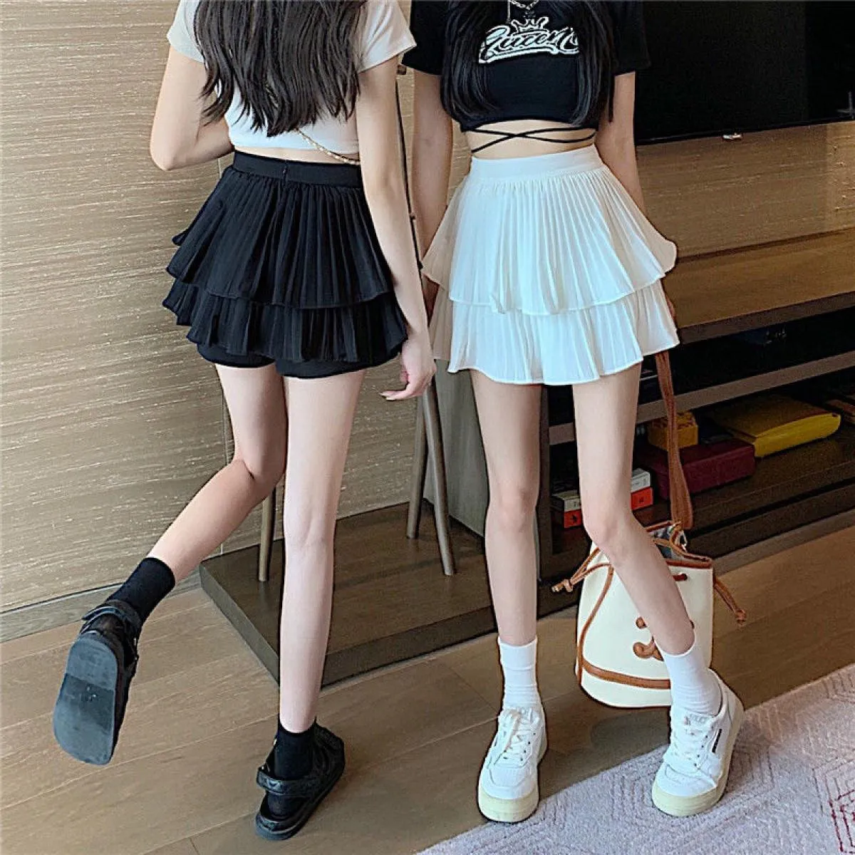 Con fodera Gonne Donna Abbigliamento da ballo Estate Ins Solido Bella Hotsweet Slim Studentessa Incontri Mini Design All Match H