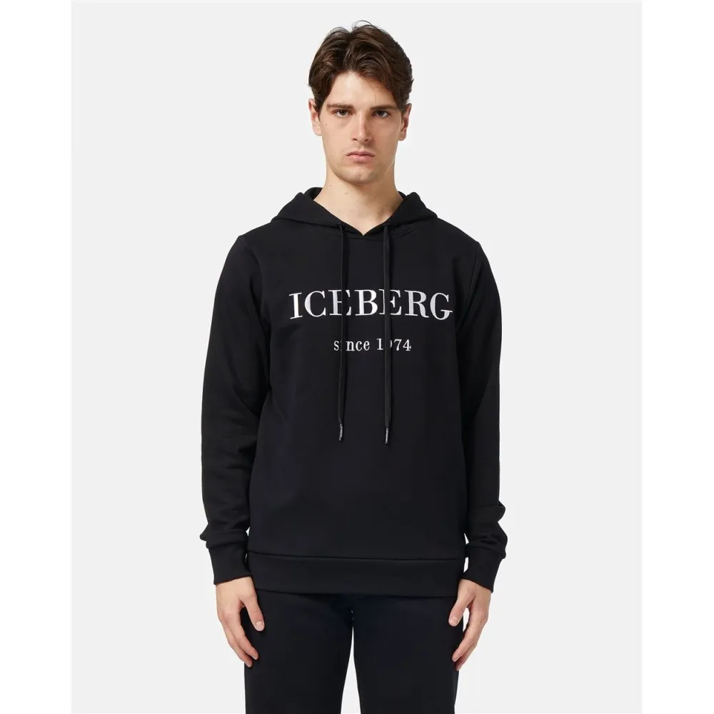 Felpa uomo con cappuccio logo Iceberg