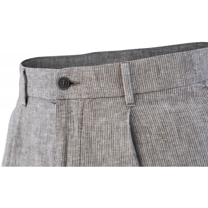 Henk ter Horst pantaloni moda in lino a righe Grigio
