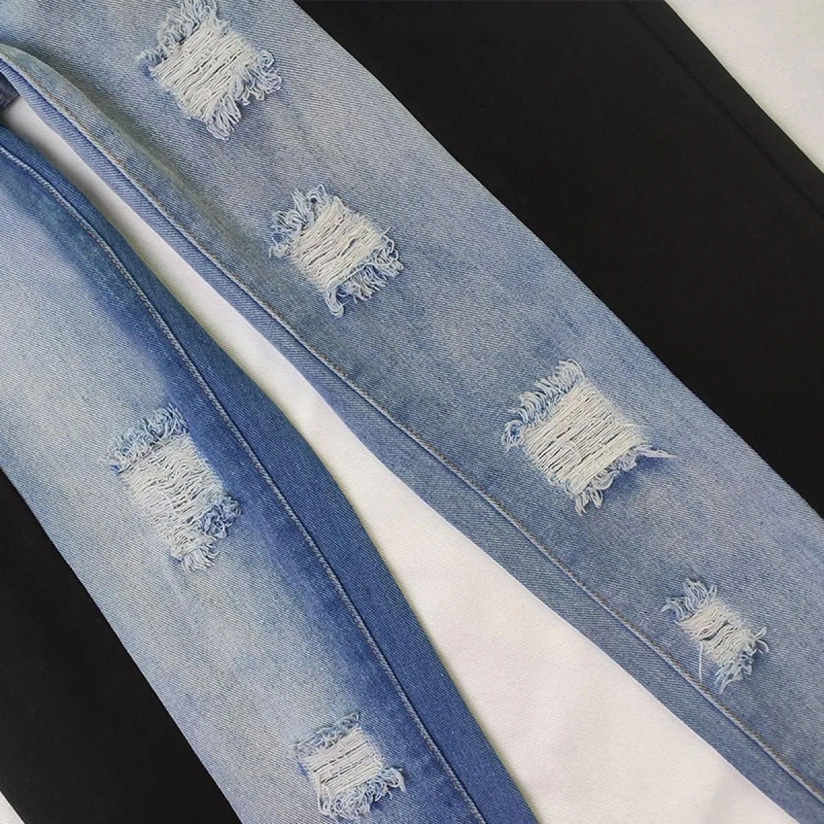 Jeans in denim da donna a vita alta 2023 Nuovi pantaloni in denim da donna strappati Streetwear Jeans con cuciture alla moda Dri