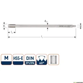 Rotec 349.0400 HSSE M.Tap DIN 371 M 4 x 0,7 EL(125mm)