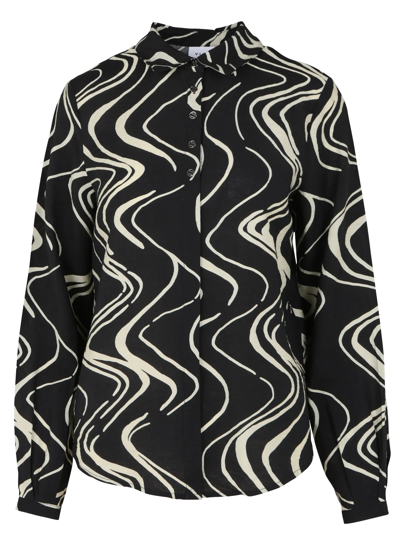  VILA   LIZETTE - Top stampato con collo classico | Beige